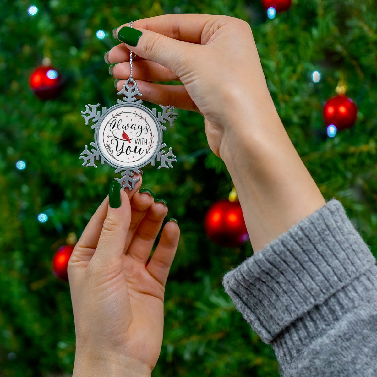 Always With You Pewter Snowflake Ornament