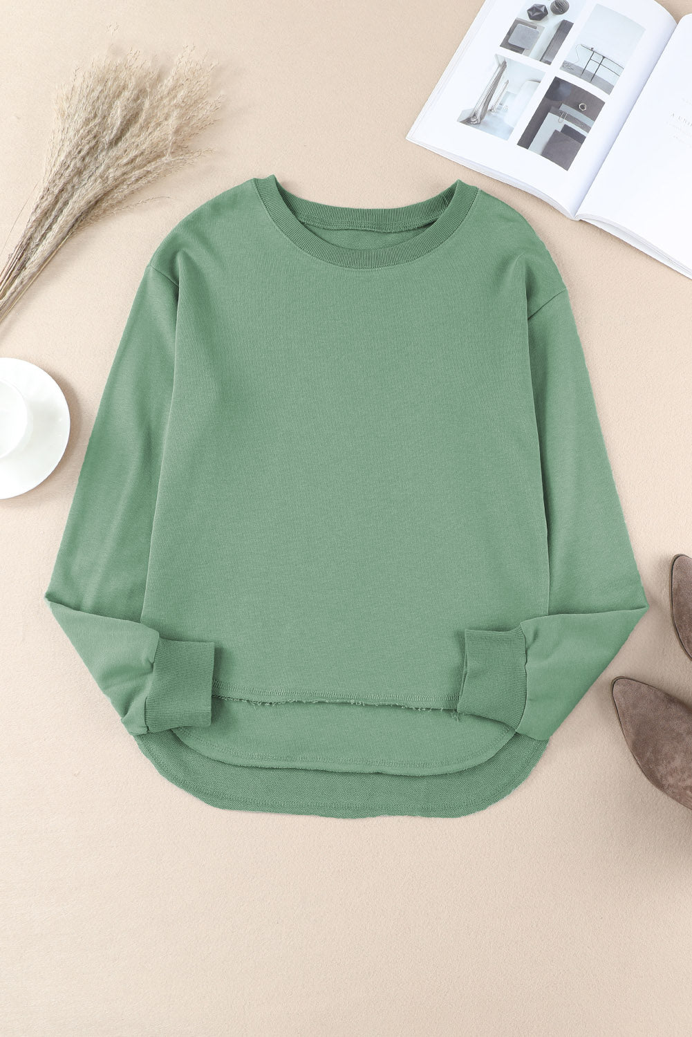 Side Slit Drop Shoulder Sweatshirt